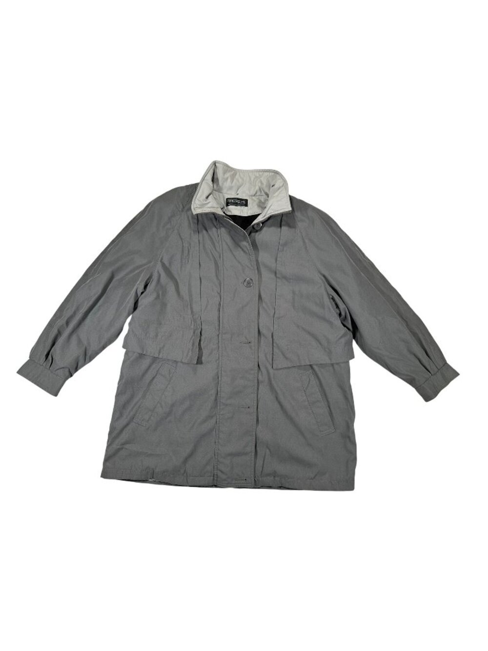 Forecaster Gray Mens L Trench Coat Lightweight Button Closure Rain Jacket